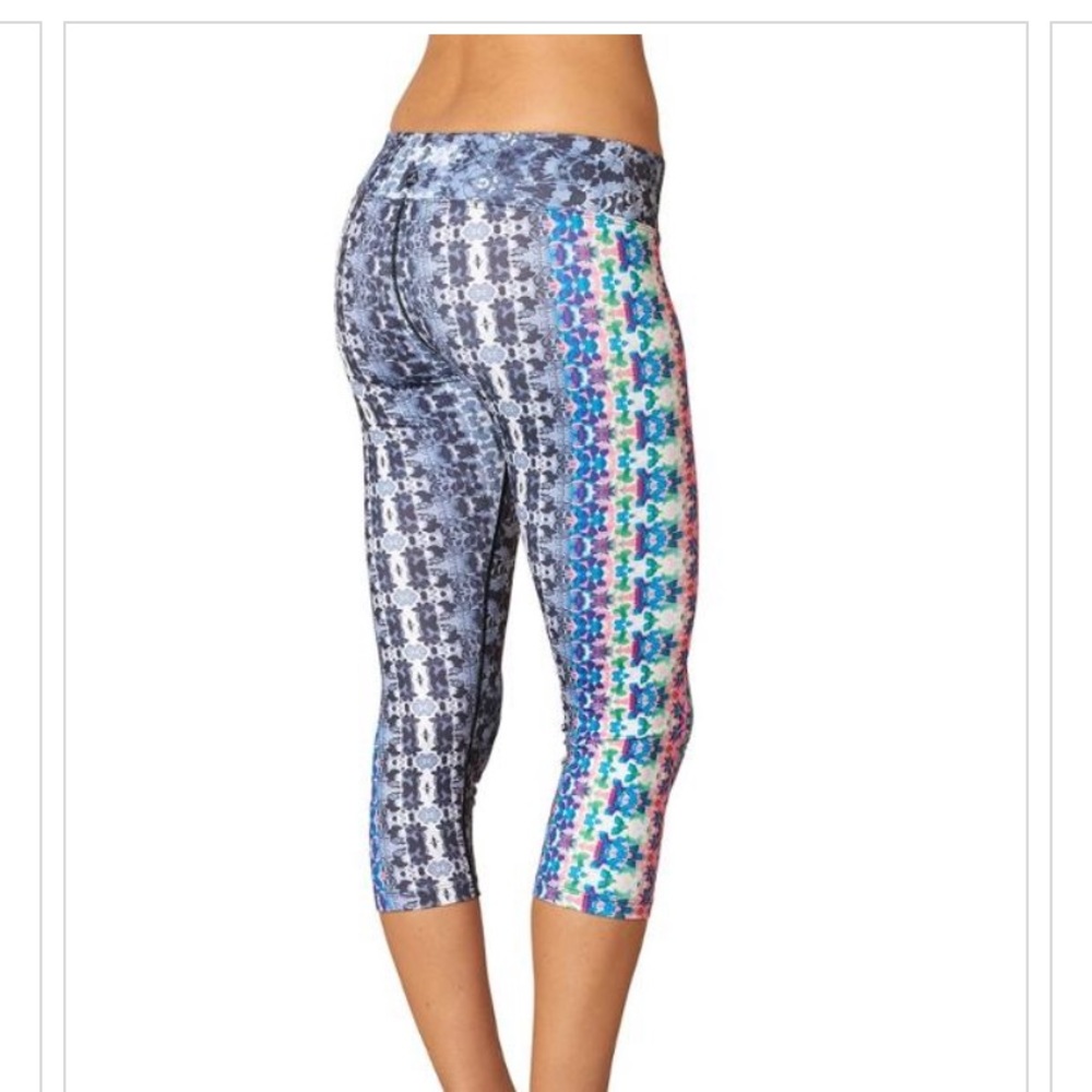 Prana Gray Purple Roxane Geometric Pattern Crop L… - image 2